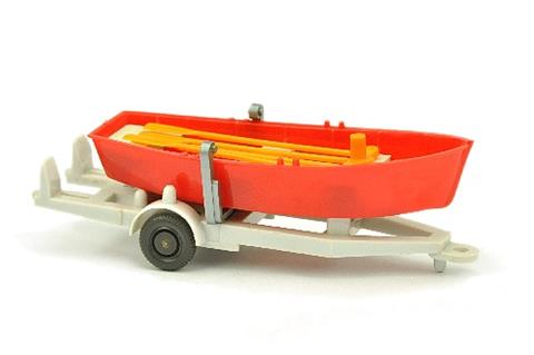 Ruderboot auf Anhänger, rot