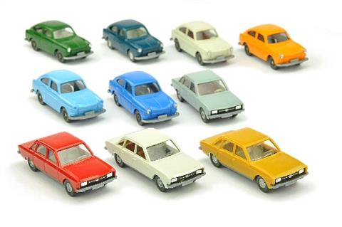 Konvolut 10 VW-PKW der 60er/70er Jahre
