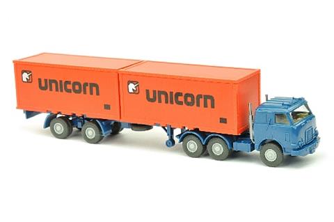 Unicorn - Container-Sattelzug, capriblau
