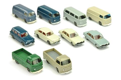 Konvolut 10 VW-Modelle der 60er/70er Jahre