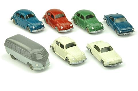 Konvolut 7 VW-Modelle der 50er/60er Jahre
