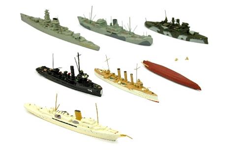 Konvolut 6 Kriegsschiffe (Dr.Grope)