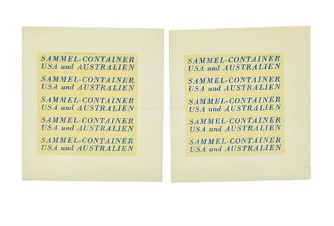 Konvolut 10 Papieraufkleber "Sammel-Container"