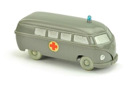 Krankenwagen VW Bus, betongrau (gesilbert)