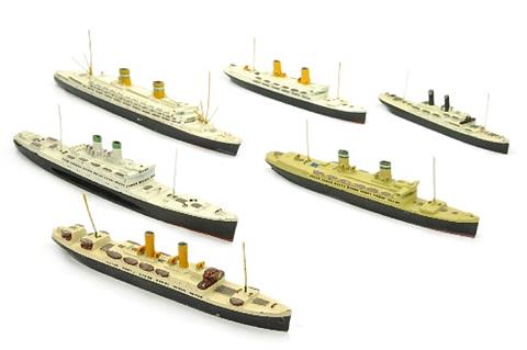 Konvolut 6 Passagierschiffe (um 1950)