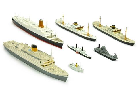 Konvolut 7 Passagierschiffe der 60er Jahre