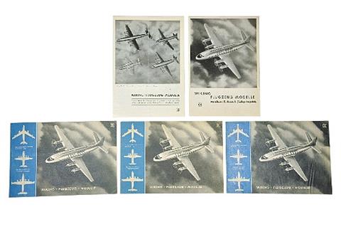 Konvolut 5 Flugzeug-Preislisten (um 1959)