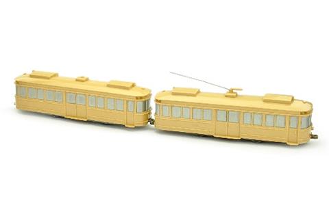 Straßenbahn-2-Achs-Zug, beige