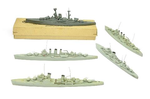 Konvolut 5 britische Kriegsschiffe