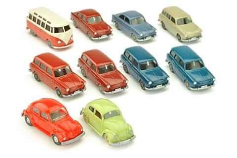 Konvolut 10 VW-PKW der 60er Jahre