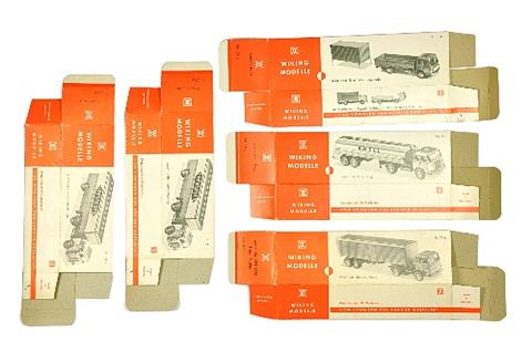 Konvolut 5 leere Originalkartons der 60er Jahre