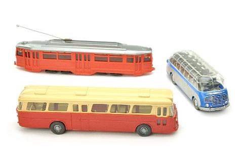 Konvolut 3 Busse/Straßenbahnen der 60er/70er J.