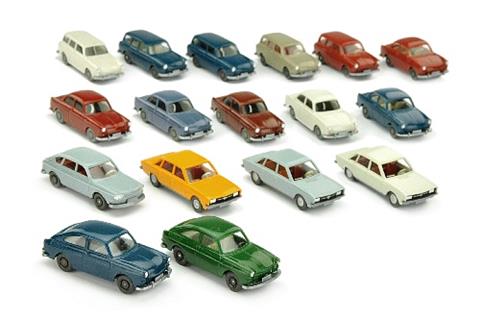 Konvolut 17 VW-PKW der 60er/70er Jahre