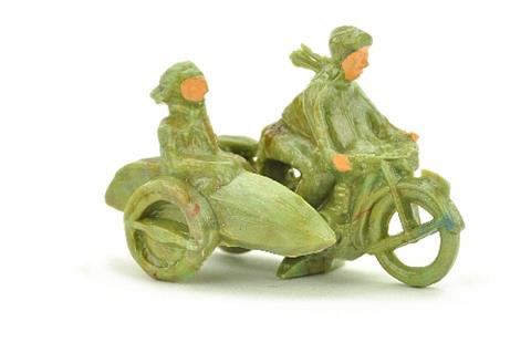 Motorradfahrer mit Beiwagen, misch-grün