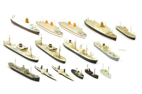 Konvolut 15 Zivilschiffe (Nachkrieg)