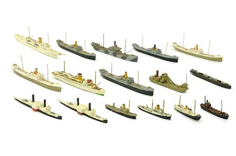 Konvolut 16 kleine Zivilschiffe