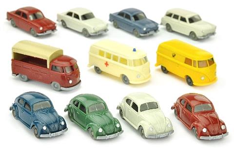 Konvolut 11 Volkswagen-PKW der 60er Jahre