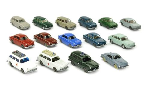 Konvolut 15 VW-PKW der 60er/70er Jahre