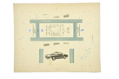Andruckmuster für Karmann-Ghia-Karton (1957)
