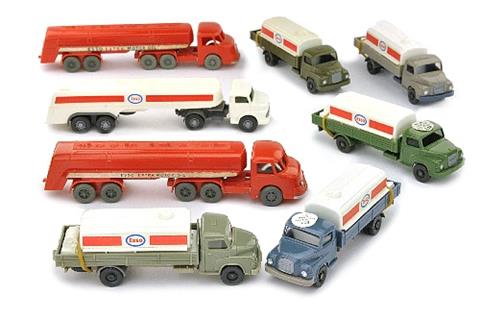Konvolut 8 Esso-Tankwagen der 50er/70er Jahre