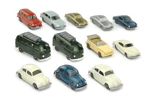 Konvolut 12 VW-PKW der 50er/70er Jahre