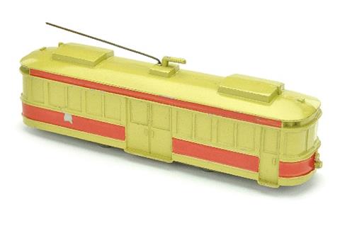 Straßenbahn-Triebwagen, beige/rot lackiert