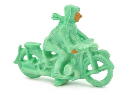 Motorradfahrer, leuchtgrün