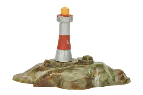 Leuchtturm mit Insel (Typ 3), silbern/rot