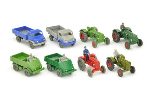 Konvolut 8 Unimog/Traktoren der 60er Jahre