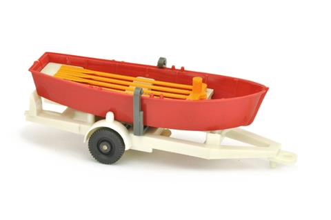 Ruderboot auf Anhänger, rot (mit OPS)