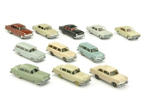 Konvolut 11 Opel-PKW der 60er Jahre