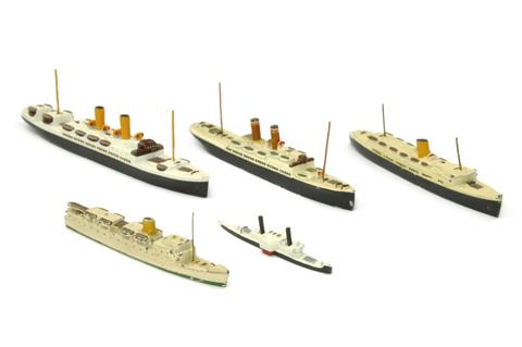 Konvolut 5 Passagierschiffe (Nachkrieg)