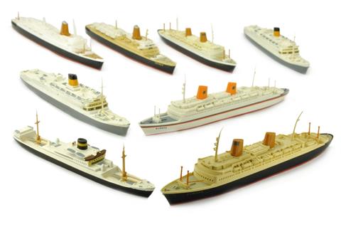 Konvolut 8 Passagierschiffe (Nachkrieg)