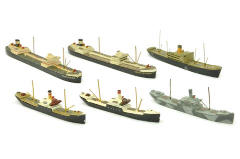 Konvolut 6 Frachtschiffe (Vorkrieg)