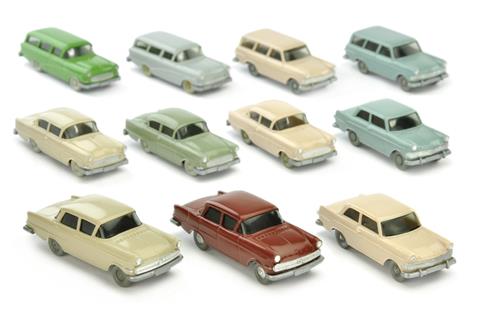 Konvolut 11 Opel-PKW der 1960er Jahre