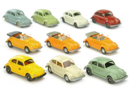 Konvolut 10 VW Käfer der 1960er/70er Jahre