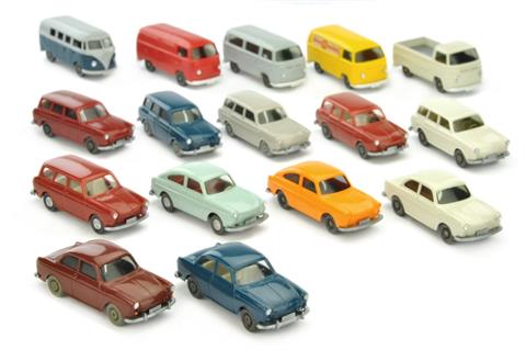Konvolut 16 VW-PKW der 1960er/70er Jahre