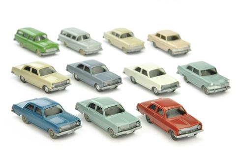 Konvolut 11 Opel-PKW der 1960er/70er Jahre