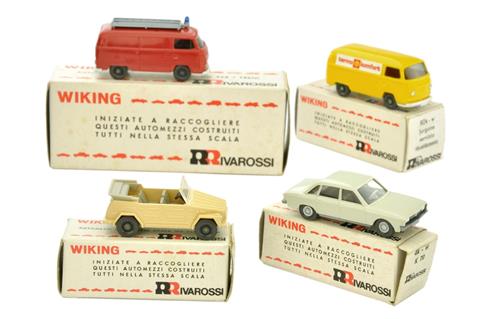 Konvolut 4 VW-PKW der 1970er J. (in Rivarossi-Ork)