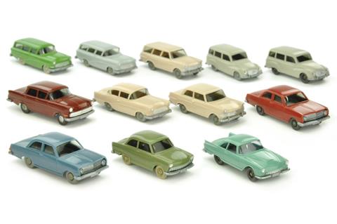 Konvolut 12 Opel-/DKW-PKW der 1960er Jahre