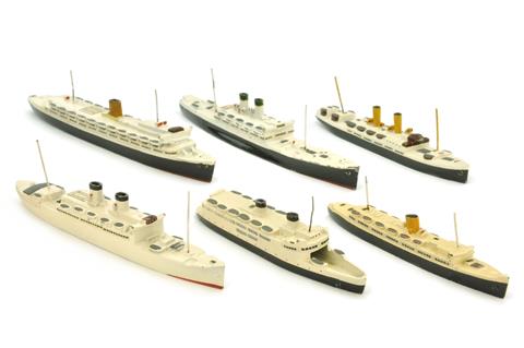 Konvolut 6 Passagierschiffe (um 1950)