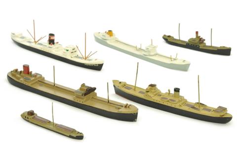 Konvolut 5+1 Frachtschiffe (um 1950)