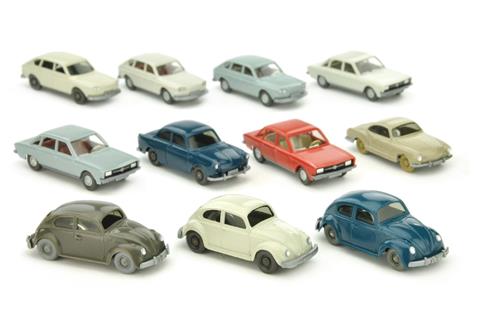 Konvolut 11 VW-PKW der 1960er/70er Jahre