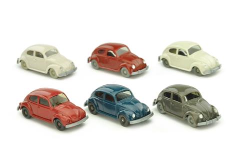 Konvolut 6 VW Käfer der 1960er/70er Jahre