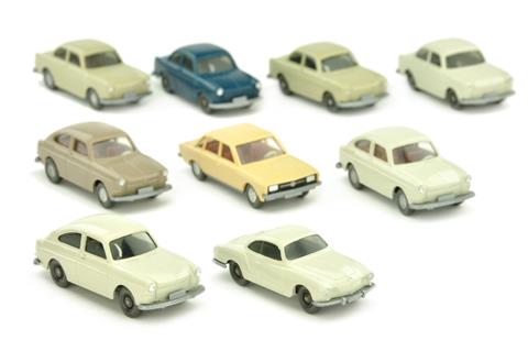Konvolut 9 VW-PKW der 1960er/70er Jahre
