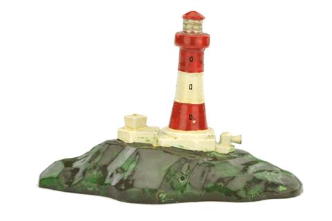 Leuchtturm mit Insel (Typ 2), rot/weiß