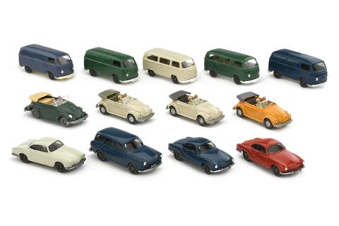 Konvolut 13 VW-PKW der 1960er/70er Jahre