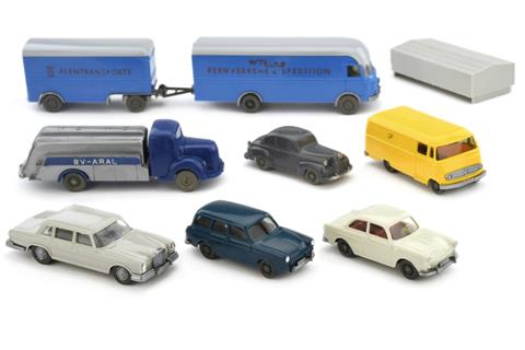 Konvolut 8 Modelle der 1950er bis 70er Jahre