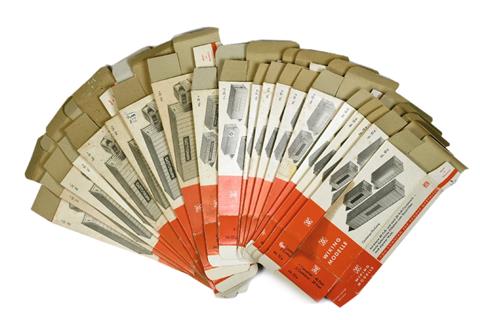 Konvolut 20 leere Originalkartons der 1970er Jahre