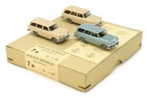 Händlerkarton mit 3x Opel P2 Caravan (7n)